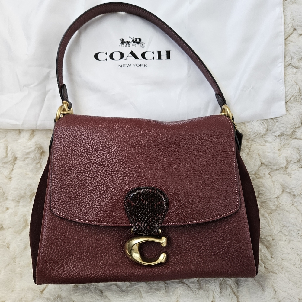 Coach May Shoulder Bag Leather Suede